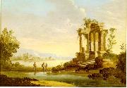 Caspar David Friedrich LandscapewithTempleinRuin oil painting reproduction